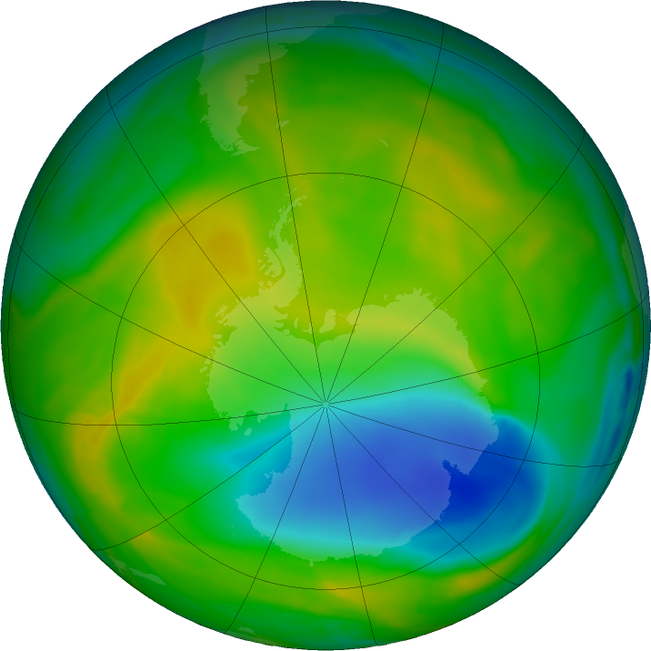Antarctic ozone map for 17 November 2017
